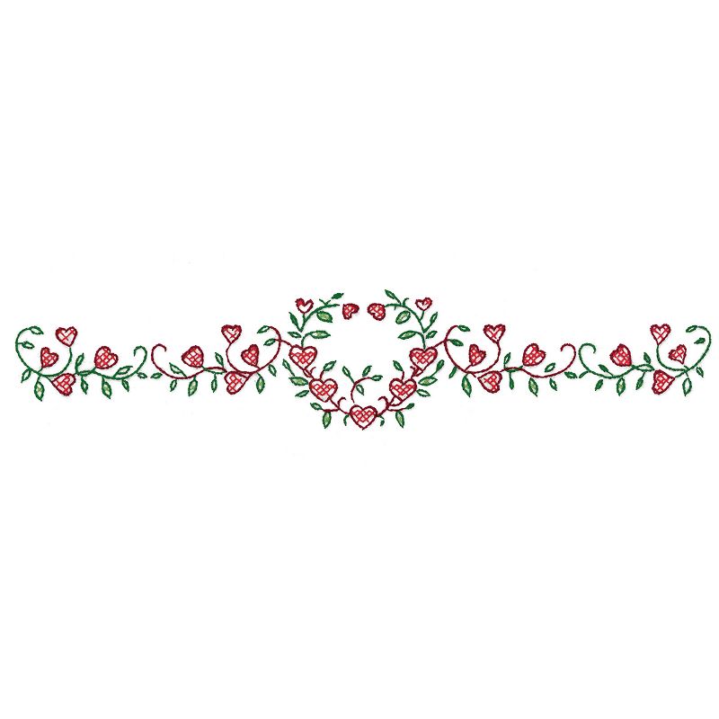 Tobin Stamped For Embroidery Pillowcase Pair 20"X30"-Heart Vine, 3 of 4