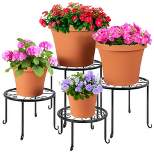 Best Choice Products Set of 4 Indoor Outdoor Metal Plant Stands, Flowerpot Holders for Home & Garden w/Starburst Design