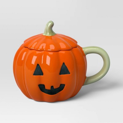 9.5 fl oz Jack-o-Lantern Mini Figural Mug with Lid - Hyde and EEK! Boutique™
