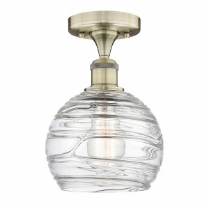 Athens Deco Swirl - 1 Light Semi-Flush Mount In Industrial Style-11.5 Inches Tall and 7.5 Inches Wide - 1 of 1