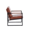 NicBex PU Leather Accent Chair,Upholstered Living Room Chairs with Padded Armrest and Metal Legs,Modern Armchair,Accent Chairs for Living Room - 4 of 4