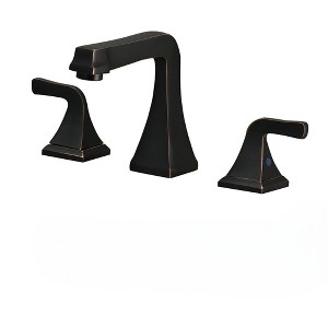 BWE 8 in. Widespread Double Handle Bathroom Faucet With Pop-up Drain Assembly - 1 of 4