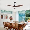 52 Inch Solid Wood Ceiling Fan With Remote And Dimmable LED Light, Modern Farmhouse Ceiling Fan With Reversible DC Motor For Bedroom, Living Room - 3 of 4
