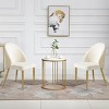 Set of 2 Stainless Steel Dining Chairs, Armless Chair with PU Leather Backrest for Kitchen, Velvet Upholstered Dining Side Chair-Koiai - 2 of 4