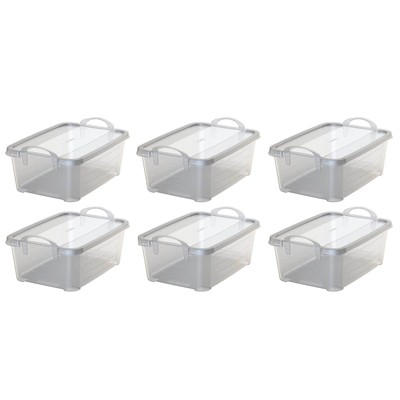 Life Story Clear 6-Quart Storage Bins with Red Lids, 6-Pack