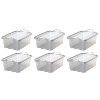 Nesmilers Clear Storage Boxs with Lids, 14 Quarts Latching Storage Totes  Bins Set of 4