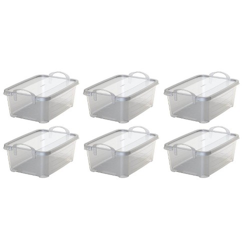 Mainstays 17 qt Plastic Sweater Storage Box, Clear, 6 Pack