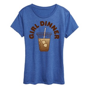Women's - Instant Message - Iced Coffee Girl Dinner Short Sleeve Graphic T-Shirt - 1 of 4