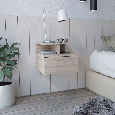 NicBex Nightstand with Drawers or Cabinets,1pc Side Table with Wood Frame,Bedside Table for Bedroom,Living Room,Gray/Brown