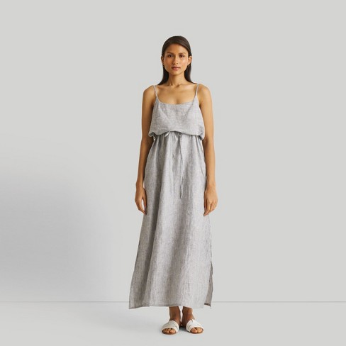 Strappy Pin Striped Maxi Dress