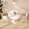 Modern 24" Round Table, Small Pedestal Dining Table with MDF Top for Kitchen, Dining Tables for Small Spaces or Living Room-The Pop Home - 2 of 4