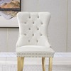 NicBex High-End Velvet Upholstered Tufted Dining Chairs Set of 2 with Mirrored Steel Legs,Modern Accent Chairs for Dining Room,Office - 3 of 4