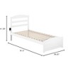 AFI Furnishings Warren Platform Bed TXL with Footboard WH - 2 of 4