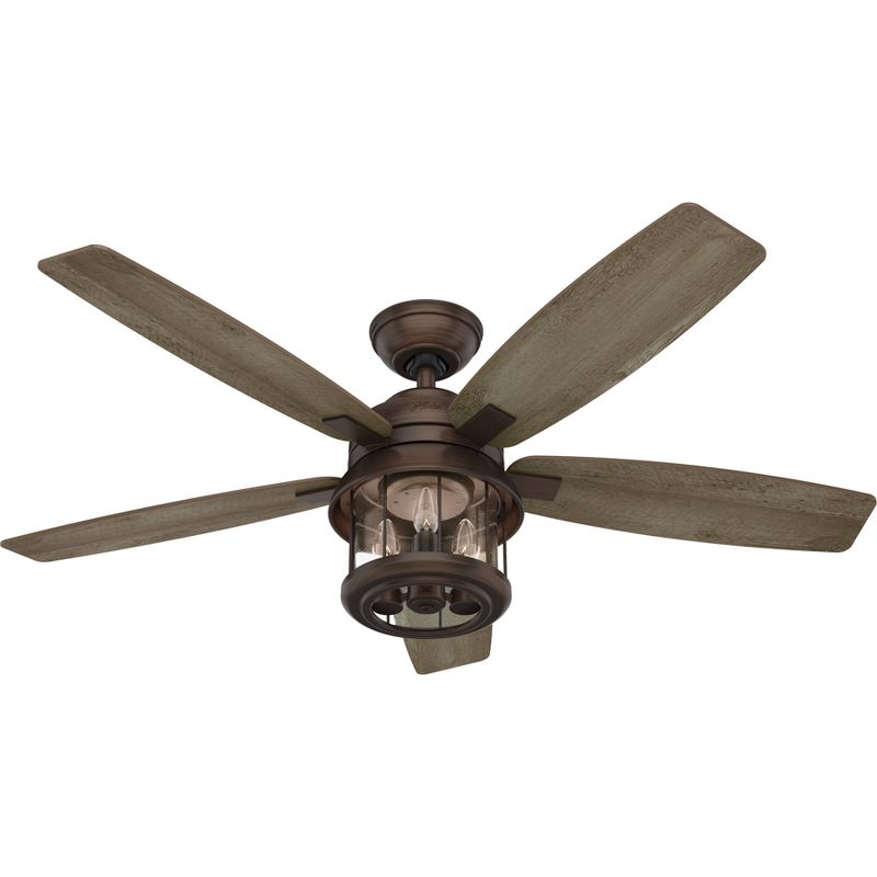 52" Coral Bay Damp Rated Ceiling Fan with Light Kit and Handheld Remote (Includes LED Light Bulb) - Hunter Fan, 1 of 17