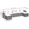 vidaXL 7 Piece Patio Sofa Set with Cushions Beige and Cream Poly Rattan - Without Table - 3 of 4