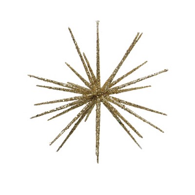 Northlight 12" Shimmering Gold Glitter Starburst Christmas Ornament