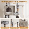Cat Tree, 66.9-Inch Cat Tower with Litter Box Enclosure, with Hammock, Washable Cushions - 4 of 4