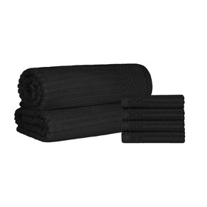Modern Ribbed Cotton  Assorted Towel Set by Blue Nile Mills - 1 of 4