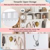 3-in-1 Hall Tree Coat Rack Coat Hanger Mudroom Bench Entryway Shoe Cabinet with Hooks, Open Shelves and Drawer, White/Black-ModernLuxe - 4 of 4