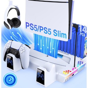 Beboncool PS5 Controller Stand with Cooling Fan PS5 Cooling Fan Stand with Dual Controller Charger - 1 of 4