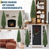 Artificial Cedar Topiary Trees, 2 Pack Faux Outdoor & Indoor Plants, UV Resistant for Porch, Patio, Garden, Front Door - 3 of 4