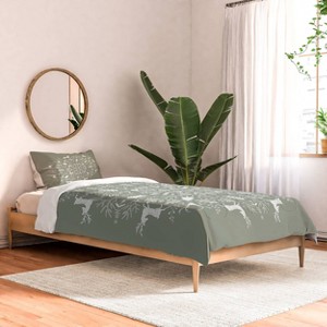 Twin Extra Long Pimlada Phuapradit Winter Forest 1 Polyester Comforter + Pillow Shams Gray - Deny Designs: Abstract Non-Woven Bedding Set - 1 of 4
