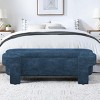 Contemporary Upholstered Storage Ottoman Bench with Soft Linen Seat and Hidden Compartment for Living Room Use -3irtyhousy - 2 of 4