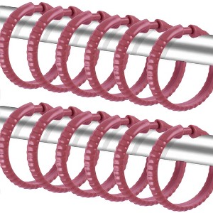 Home Mart Goods Burgundy 12 Piece Premium Plastic Shower Curtain Hooks Rings Round 2.25" Inches - 1 of 3