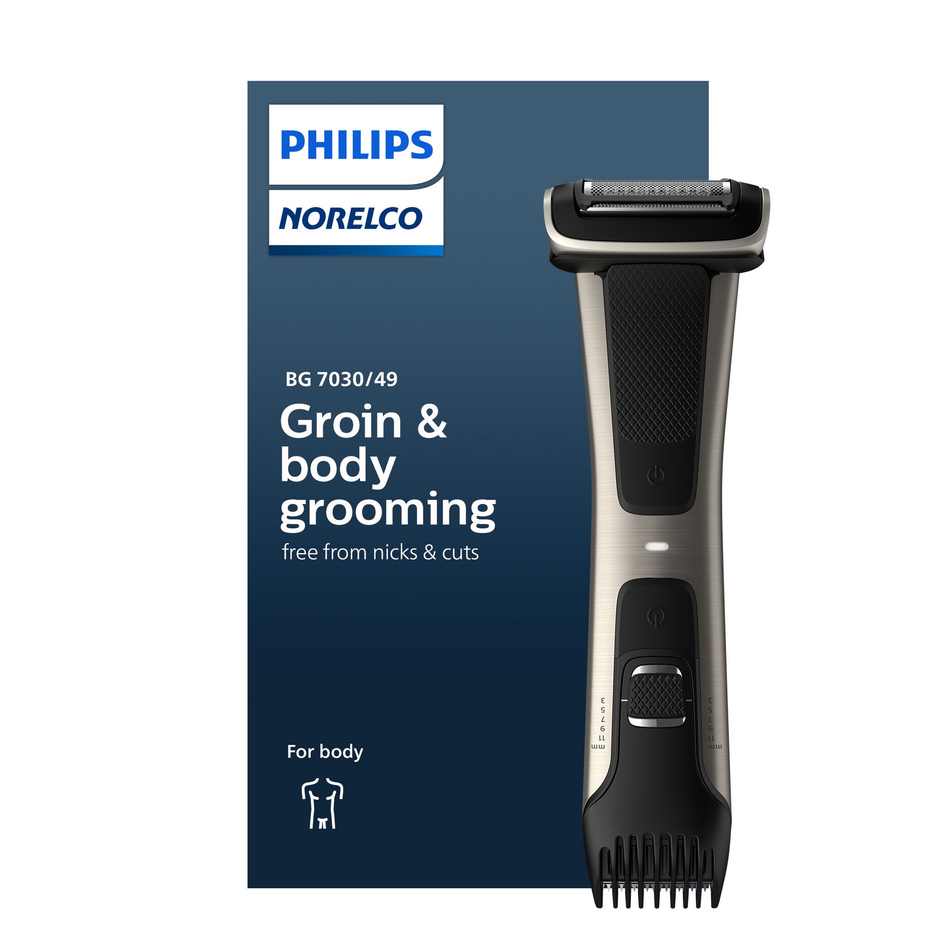 Philips Norelco Bodygroom Series 7000 Men's Rechargeable Electric Trimmer - BG7030/49
