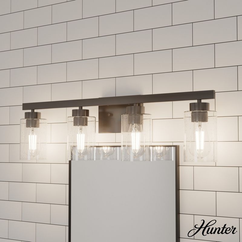 4-Light Hartland Seeded Glass Bathroom Vanity Wall Light Fixture - Hunter Fan, 2 of 6