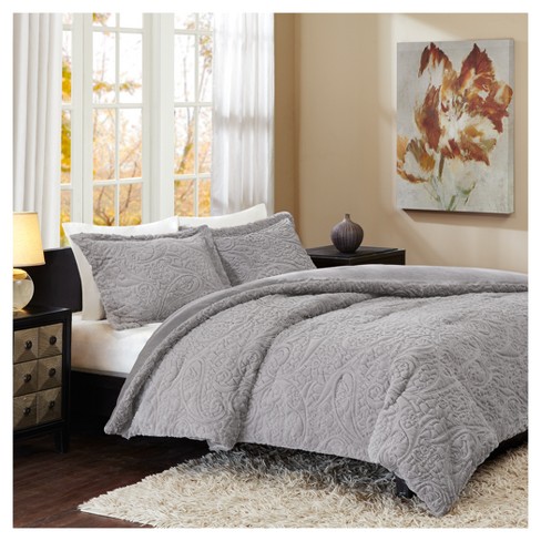Albany Long Faux Fur Plush Comforter Mini Set Target