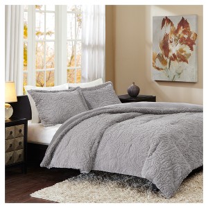 Gray Albany Long Faux Fur Plush Comforter Mini Set (Twin/Twin XL), Size: twin/twin extra long