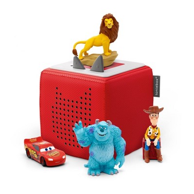 Disney Toniebox Starter Set Red with Tonies Cars, Lion King, Toy Story and Monsters, Inc. Figurines Bundle