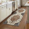 Machine Washable Floral Rugs for Living Room Bedroom, Soft Non Slip Throw Carpet for Kitchen Dining Room, Ultra Thin Floor Cover - 4 of 4