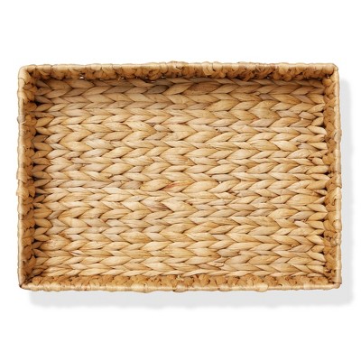 Natural Seagrass Rectangular Storage Baskets Set of 2