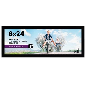 Americanflat 8x24 Picture Frame in Black - Composite Wood with Shatter Resistant Glass - Horizontal and Vertical Formats for Wall - 1 of 4