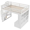 CAVINAS Full Size Loft Bed Modern Wooden Bed Frame with Desk, Drawers, Shelves and Storage Stair for Bedroom - 4 of 4