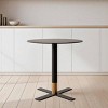 Round Dining Table with Sintered Stone Top and X-Shaped Stainless Steel Pedestal Base – Seats 2–3 People, Kitchen & Dining Room Table for Cafes - 4 of 4