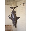 Metal 3D Shark with Sisal Rope, 45" Long, Recycled Hand-Hammered Brown Distressed Finish By Kalalou - 2 of 3