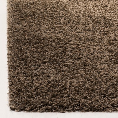 Luxurious Gray Synthetic 5' x 7' Hand-Knotted Shag Area Rug