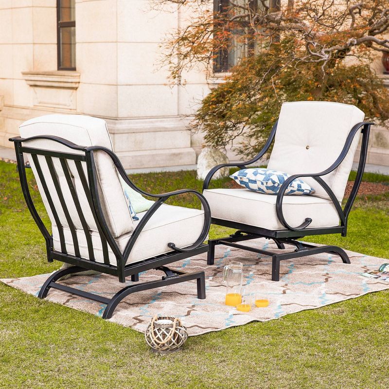 2pk Outdoor Rocking Chairs with Cushions - Lokatse, 3 of 12