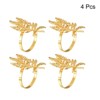 Unique Bargains Wedding Birthday Holiday Party Alloy Decorative Wear-Resistant Branch Shape Napkin Rings 4 Pcs - 3 of 4