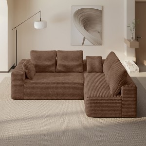 WJSHome 104 Inch Modular Sectional Cloud Couch, Boneless Sofa with Deep Seat, Comfy Fluffy Couch with L-Shaped Chaise,Right-Facing Chaise - 1 of 4