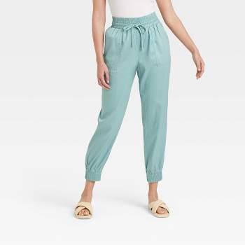 Women's Chenille Drawstring Jogger Pants With Ribbed Waistband And Cuffs -  A New Day™ Cream L : Target
