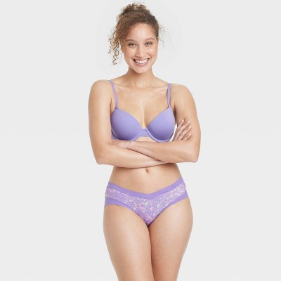 Women's Cotton Stretch Bikini Underwear - Auden™ Lilac Purple M