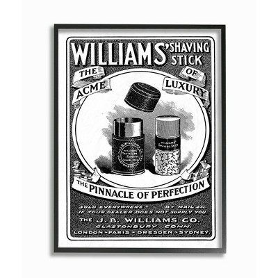 Stupell Industries Shaving Advertisement Vintage Black And White Design