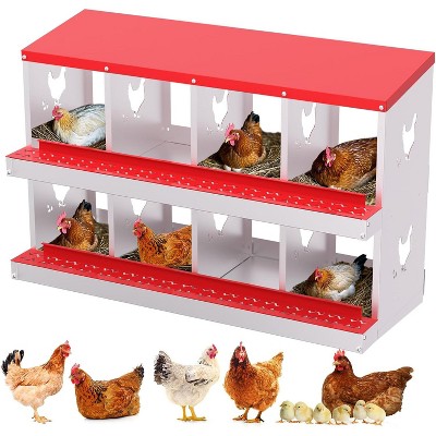 Coucheta Laying Boxes for Hens, Metal Nesting Boxes for Chickens, Chicken Nesting Box with Perch & Lid - Versatile Wall Mount or Free Standing