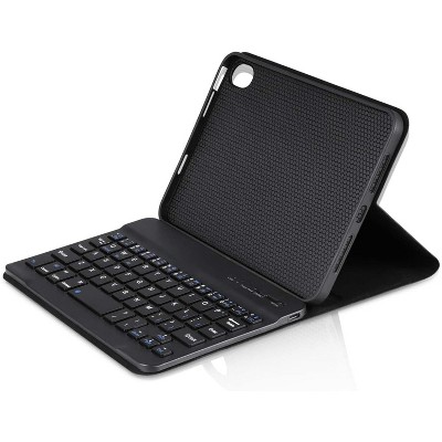 Wasserstein Detachable Wireless Bluetooth Keyboard Case for iPad Mini 6 2021 (6th Generation) - Slim Leather Smart Cover (8.3 inch, Black)