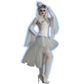Ghost White Flutter Costume Gloves Adult