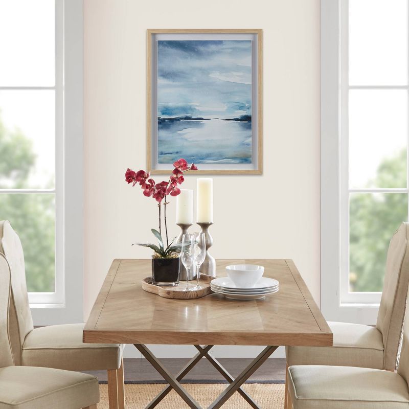 Sparkling Sea Framed Glass and Single Matted Abstract Landscape Coastal Wall Art Blue - Madison Park, 2 of 10